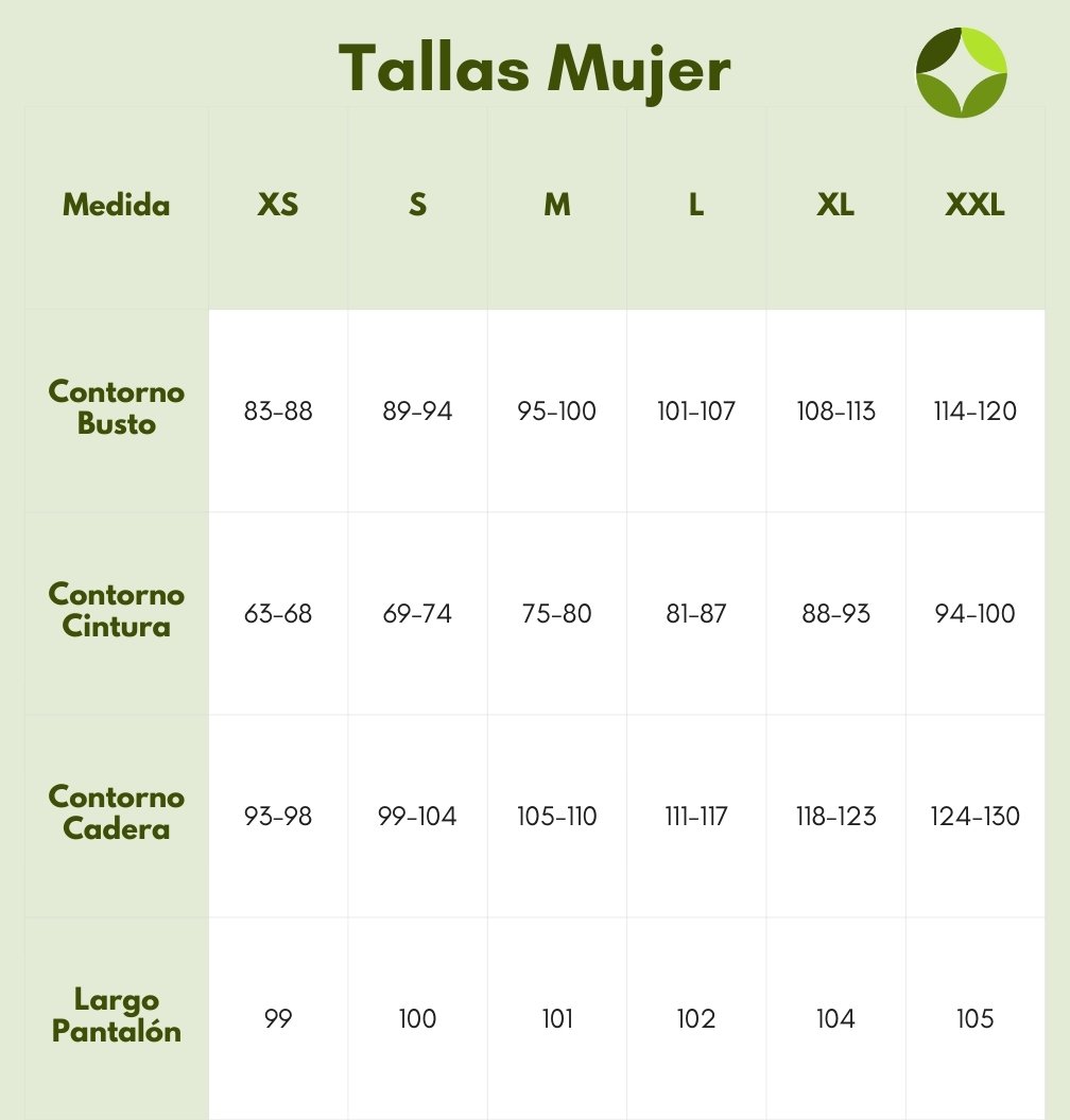 Tabla de tallas mujer